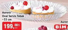 PAŞABAHÇE AURORA OVAL SERVİS TABAĞI 33 CM